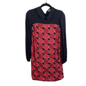 Boden Womens Highbury Peter Pan Dress Red Black Small 100% Viscose